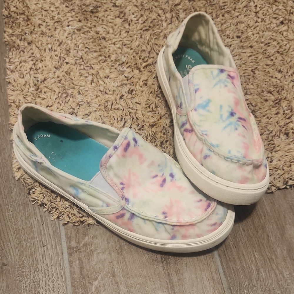 Sperry Pastel Tie-Dye Slip-On Sneakers - Pink, Blue, Purple